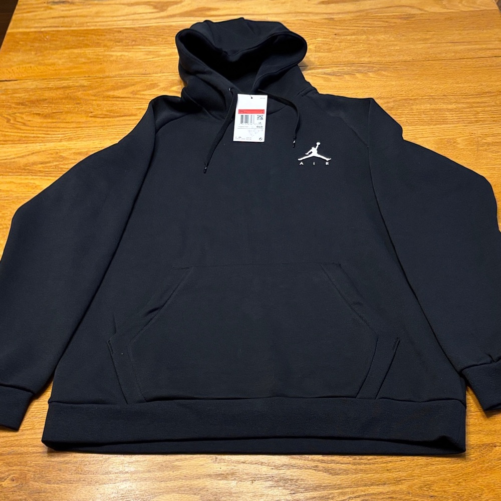Jordan Black Pullover Hoodie with White Jumpman Logo - Picture 2 of 8